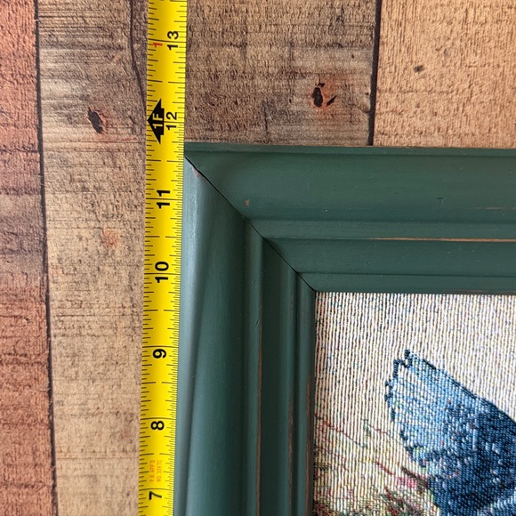 Green Framed Bird Tapestry Embroidery Art - Picture 5 of 7